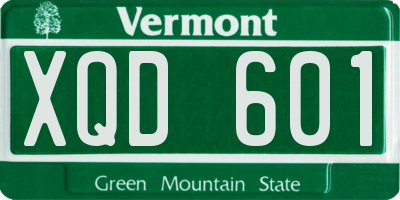 VT license plate XQD601