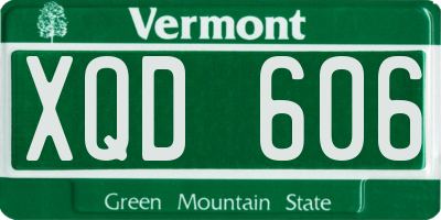 VT license plate XQD606