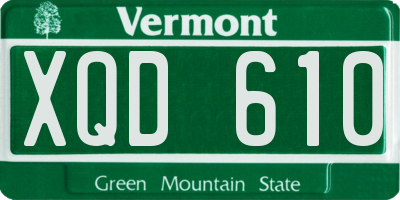 VT license plate XQD610