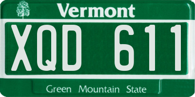 VT license plate XQD611