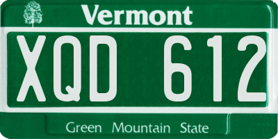 VT license plate XQD612