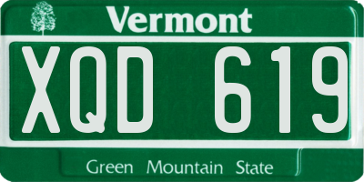 VT license plate XQD619