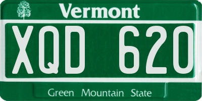 VT license plate XQD620