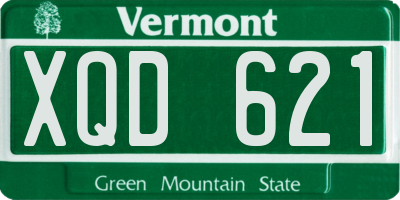 VT license plate XQD621