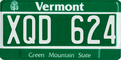 VT license plate XQD624