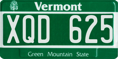 VT license plate XQD625
