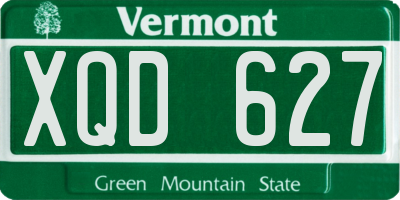 VT license plate XQD627