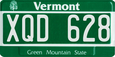 VT license plate XQD628