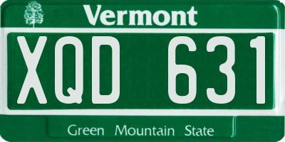 VT license plate XQD631