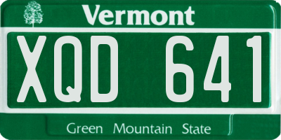VT license plate XQD641