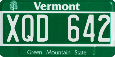 VT license plate XQD642