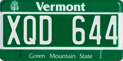 VT license plate XQD644
