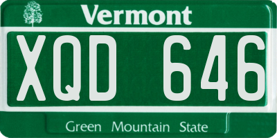 VT license plate XQD646