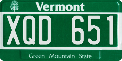 VT license plate XQD651