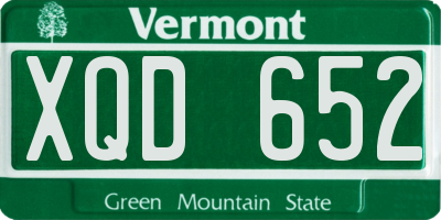 VT license plate XQD652