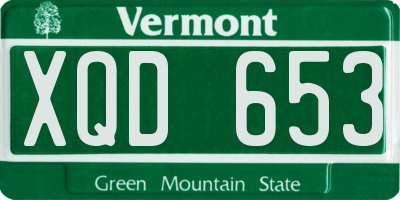 VT license plate XQD653