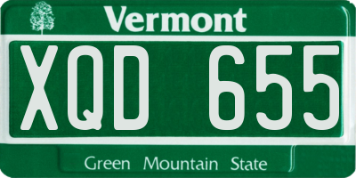 VT license plate XQD655