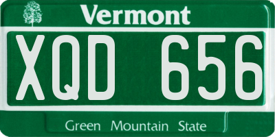VT license plate XQD656
