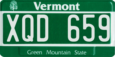 VT license plate XQD659