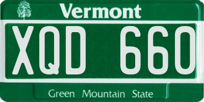 VT license plate XQD660