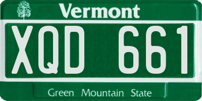 VT license plate XQD661