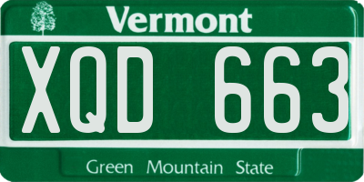 VT license plate XQD663