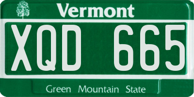 VT license plate XQD665