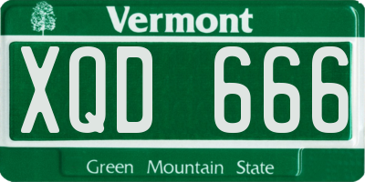 VT license plate XQD666