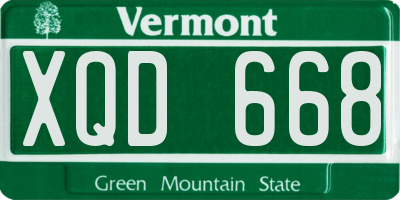 VT license plate XQD668
