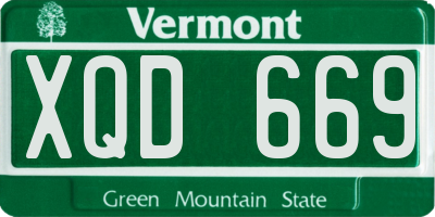 VT license plate XQD669