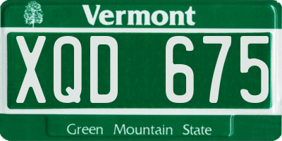 VT license plate XQD675