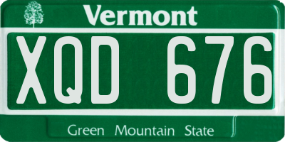 VT license plate XQD676