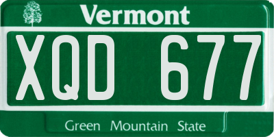 VT license plate XQD677