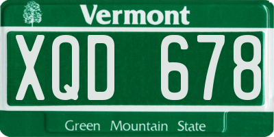 VT license plate XQD678