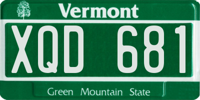 VT license plate XQD681