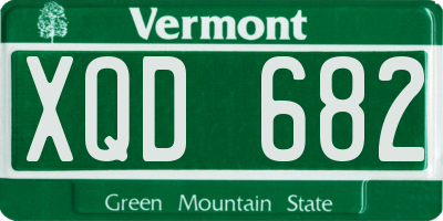 VT license plate XQD682