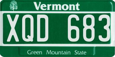 VT license plate XQD683