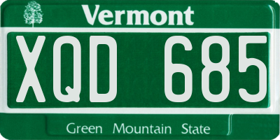 VT license plate XQD685