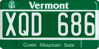 VT license plate XQD686