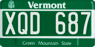 VT license plate XQD687