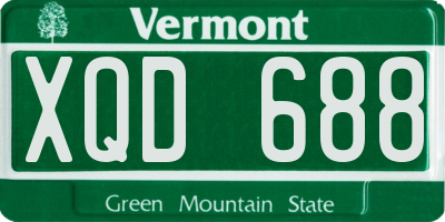 VT license plate XQD688