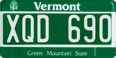 VT license plate XQD690
