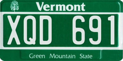 VT license plate XQD691