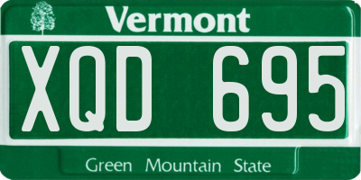 VT license plate XQD695