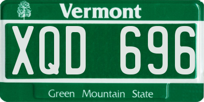 VT license plate XQD696