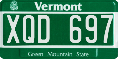 VT license plate XQD697