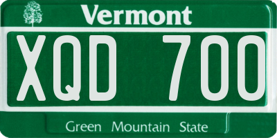 VT license plate XQD700