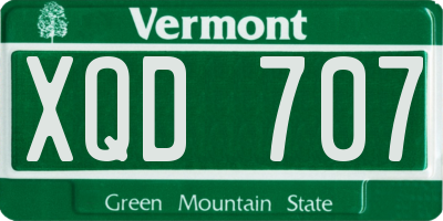 VT license plate XQD707