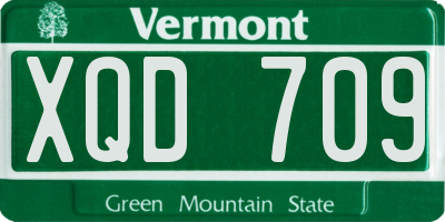 VT license plate XQD709