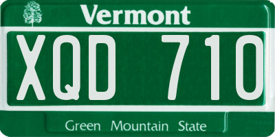 VT license plate XQD710
